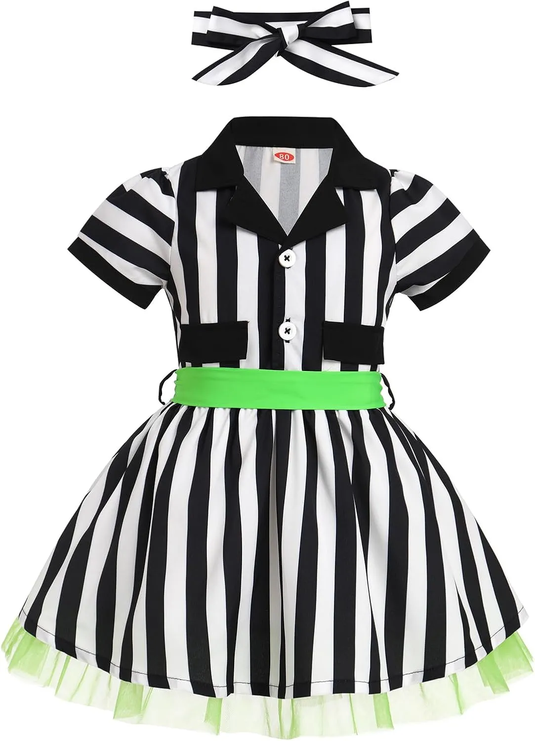 Baby Girls Housewife Cosplay Costume 50s 60s Polka Dot Apron Dress Headband Toddler First Halloween Birthday Outfits