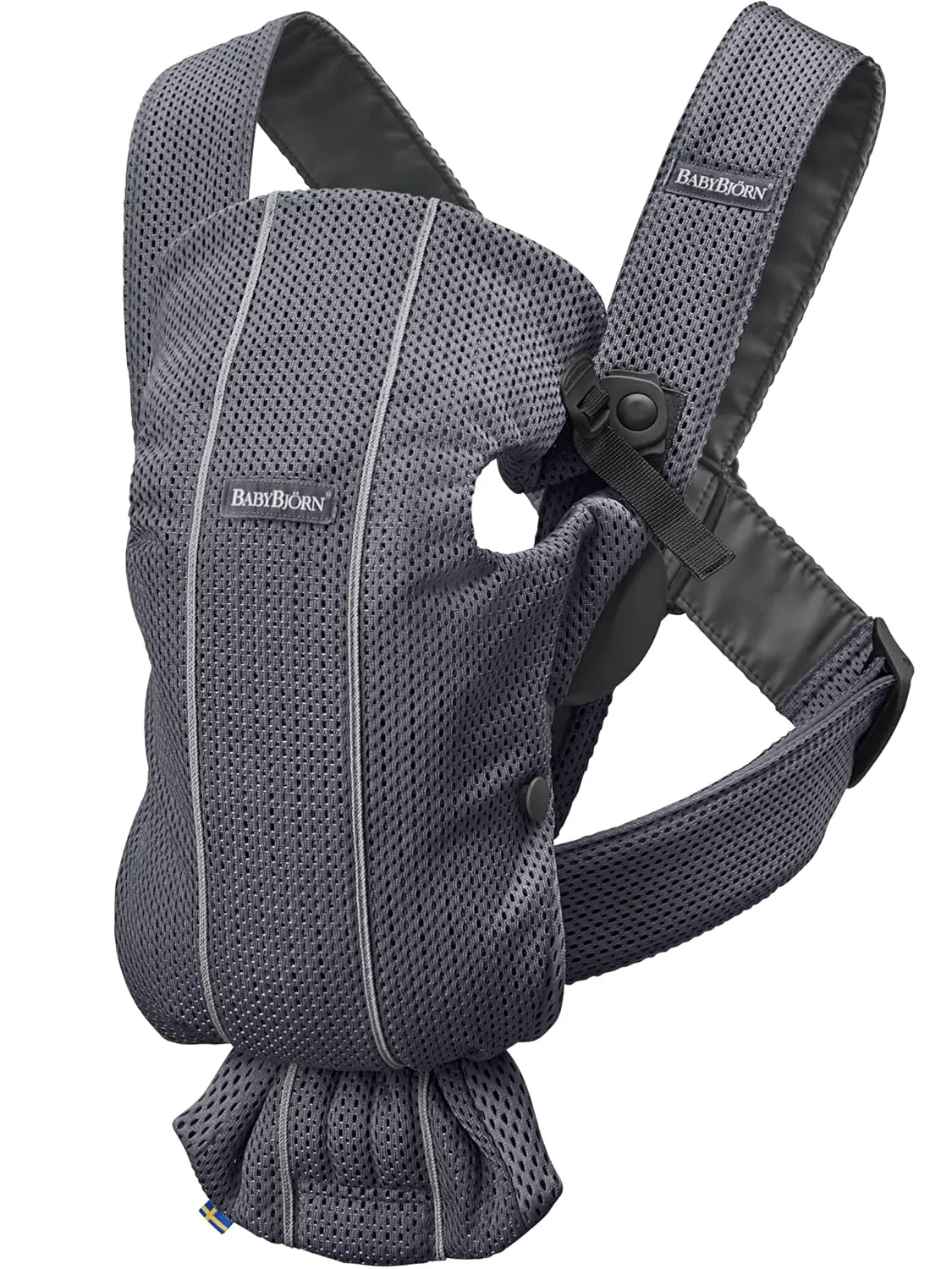 BabyBjörn Baby Carrier Mini, 3D mesh, Anthracite and Toy for Bouncer, Googly Eyes Black & White