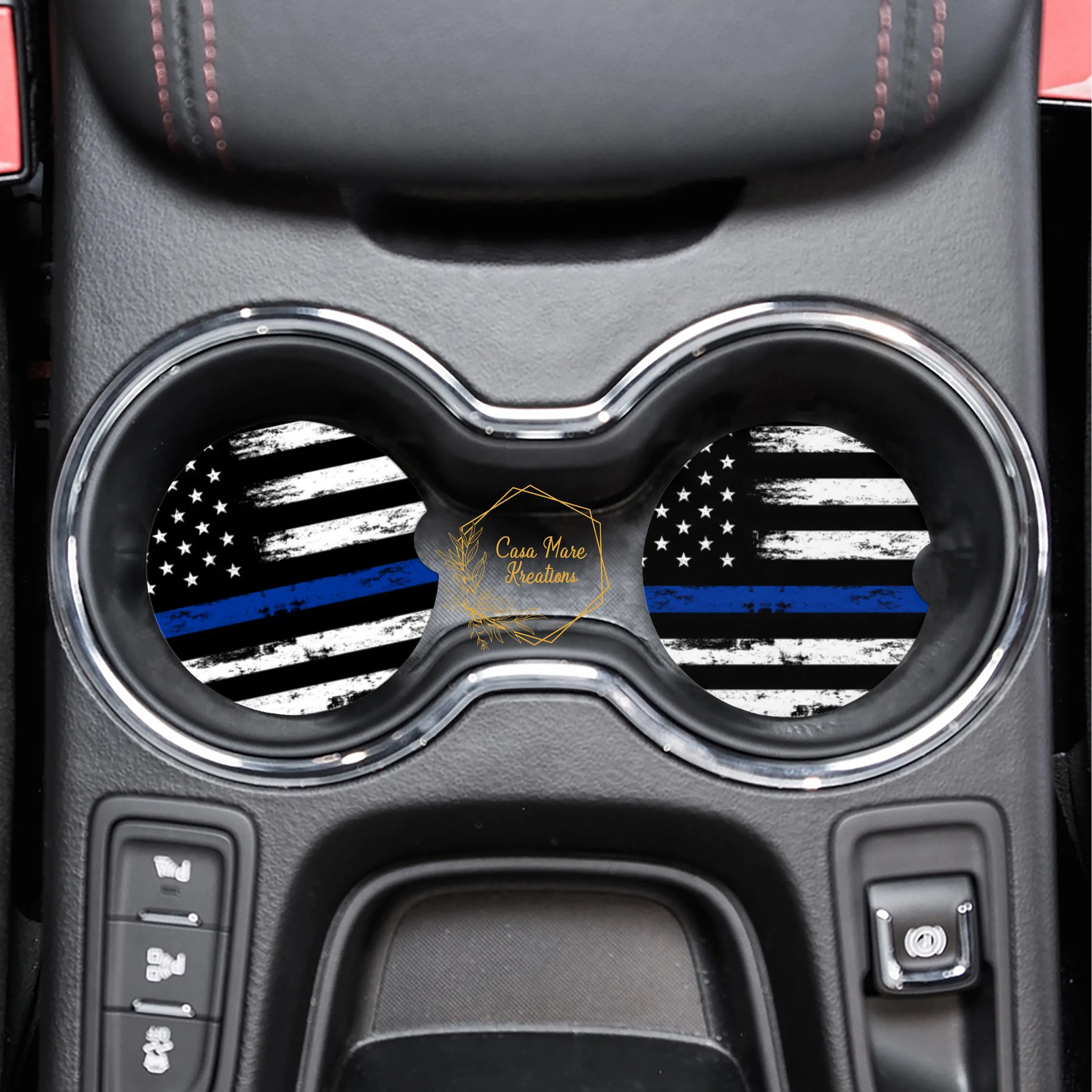 Back The Blue 2.75" Car Coasters