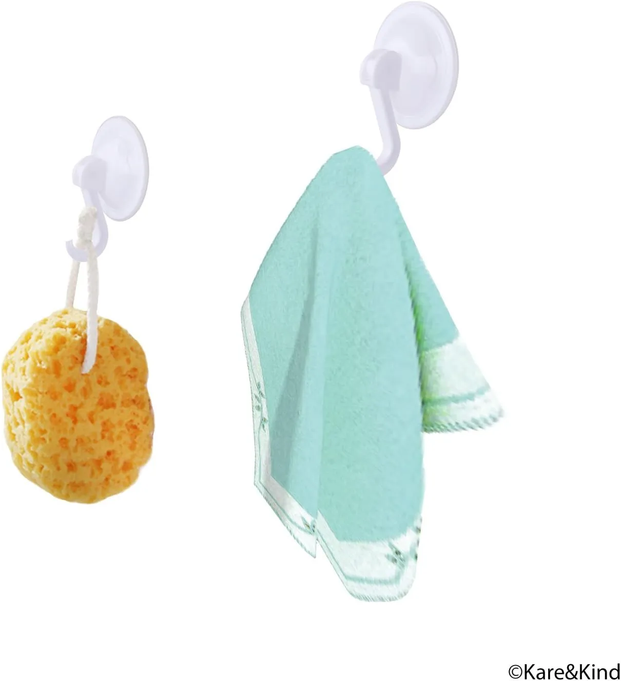 Bath Toy Organizer Set - 2 Extra Large Mesh Bags - 6 Extra Strong Grip Lock Suction Cup Hooks (White) - Easy Storage of Bath Toys and Other Bathroom Items - Mesh Bags Allow Content to Dry