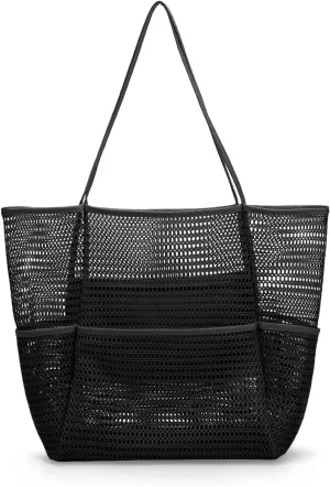 Beach Bag - Mesh Tote Bag Beach Vacation Clothes for Women Pool Bag for Travel Pool Family Cruise Essentials 2025
