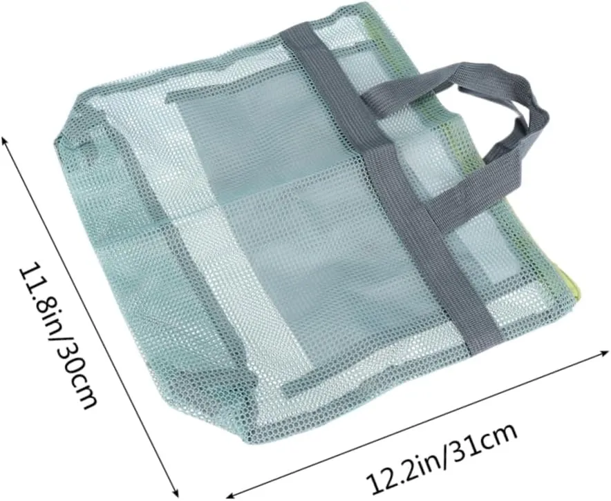 Beach Storage Pouch Tote Bag Organizer Zippered Pocket Women Essentials Storage Bag Mesh Tote Bag