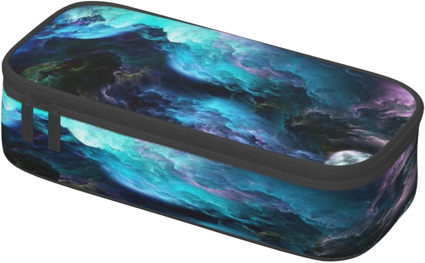 Beautiful Cloud Large Pencil Case With Zipper Compartments Stationery Pencil Bag For Kids Teens Students School Supplies