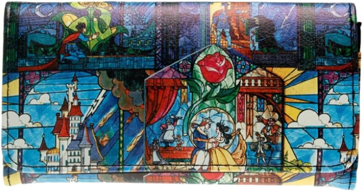Beauty and The Beast Trifold Womens Hand Purse Clutch Wallet