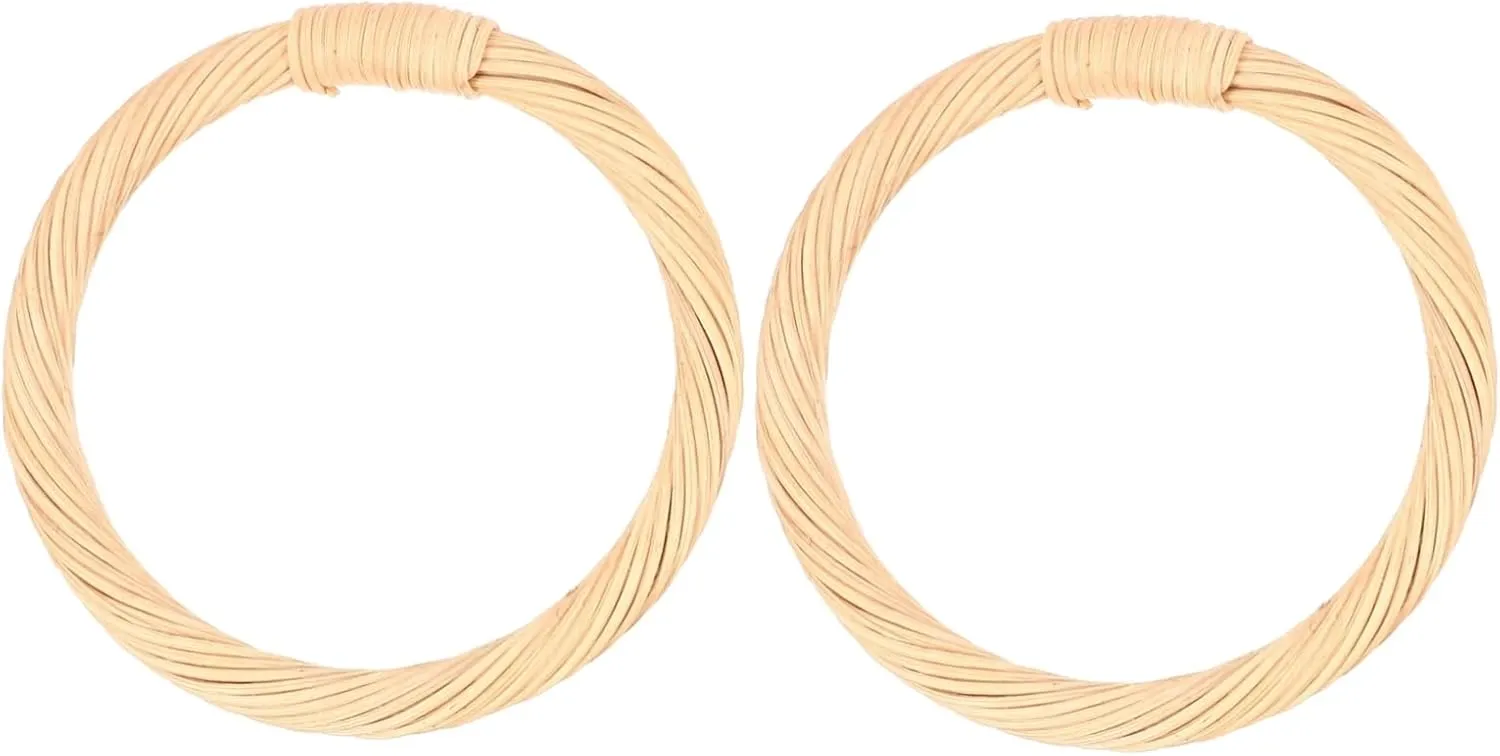 BEBEMOKO Creative Bag Handles Rattan Handbag Accessories for DIY Craft Projects