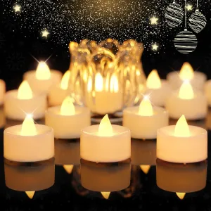 BEICHI 24 PCS Flameless TeaLights Candles with Timer, 6 Hour On and 18 Hour Off Cycle, Battery Operated LED Tea Lights Flickering Votive Candles Warm Yellow Light