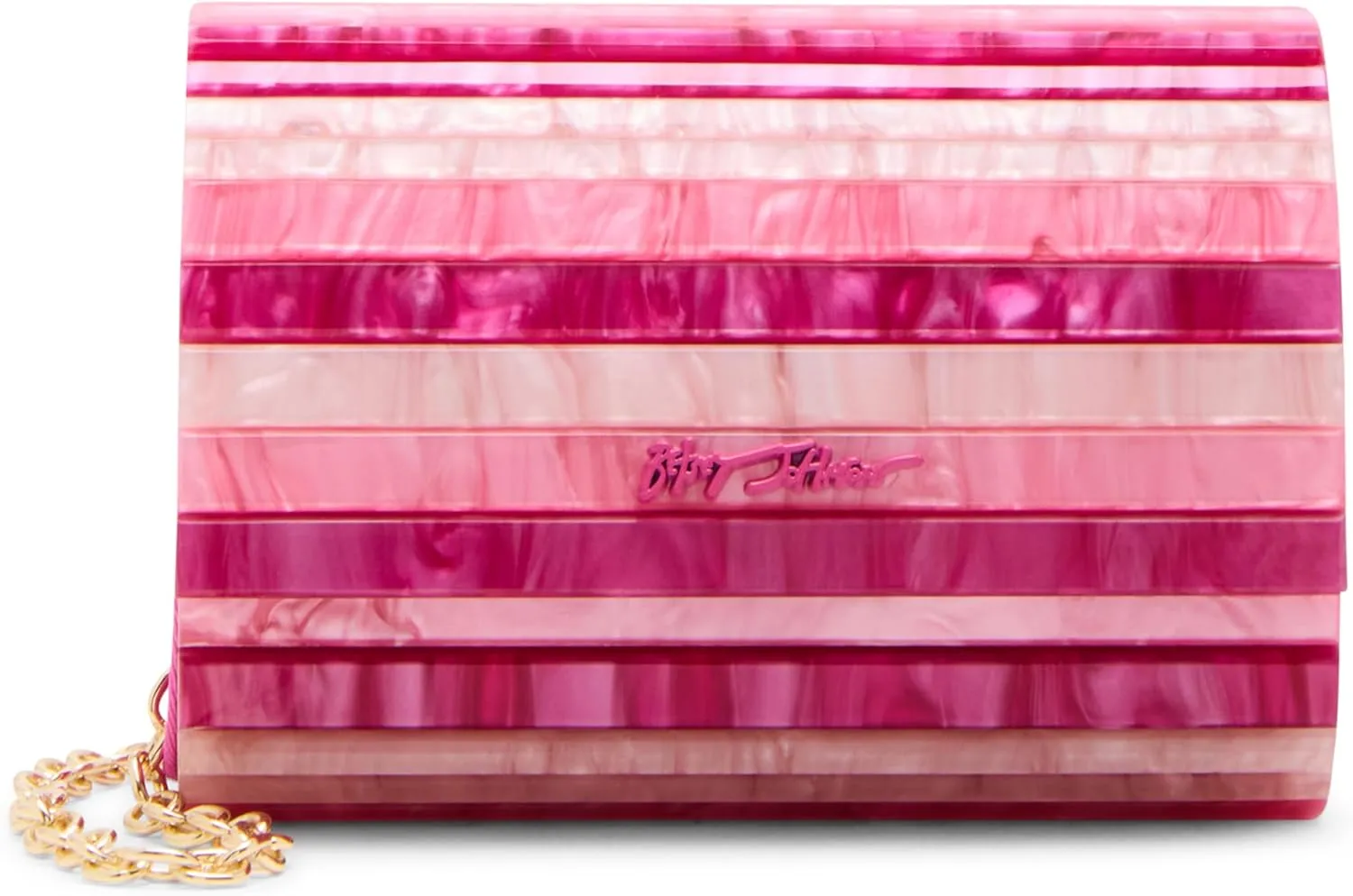 Betsey Johnson Strip Hooray Micro Clutch, Pink