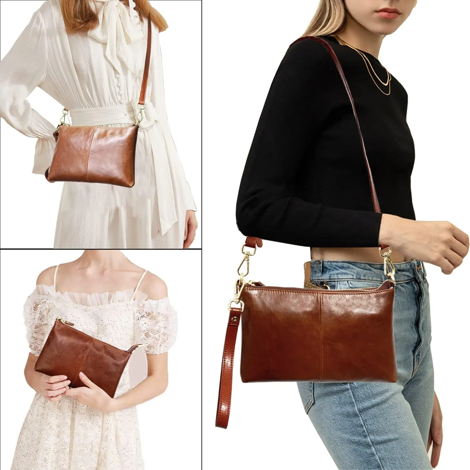 Beurlike Leather Wristlet Wallet Clutch Purses For Women Small Crossbody Phone Bags