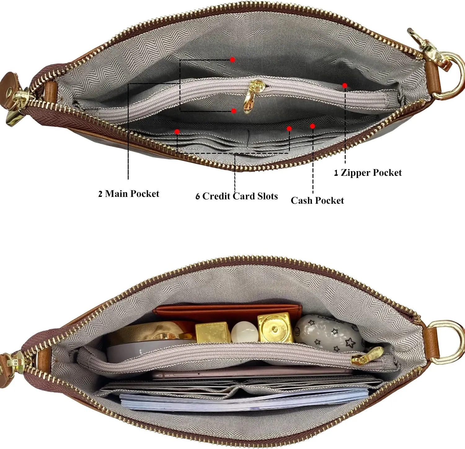 Beurlike Leather Wristlet Wallet Clutch Purses For Women Small Crossbody Phone Bags