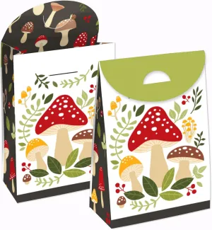 Big Dot of Happiness Wild Mushrooms - Red Toadstool Party Gift Favor Bags - Party Goodie Boxes - Set of 12