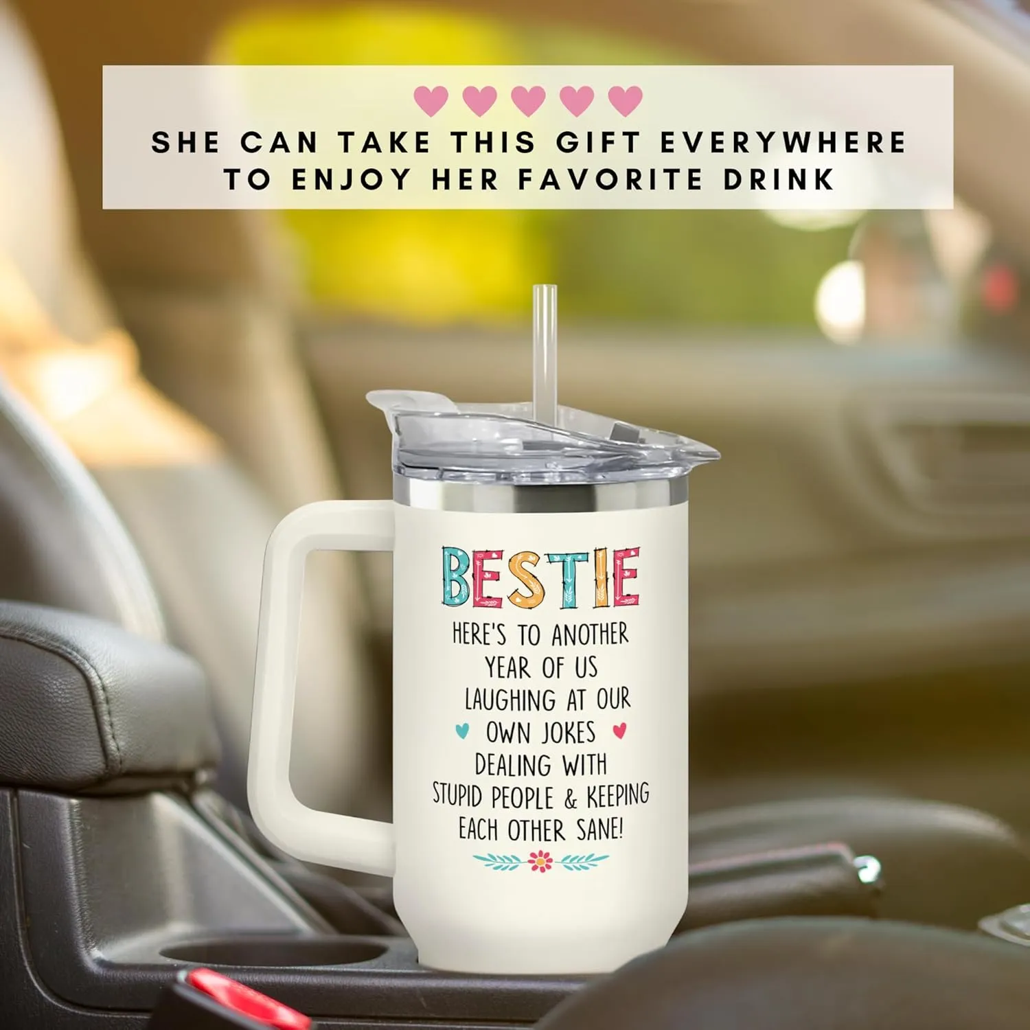 Birthday Gifts for Women Friendship - Gifts for Friends - Mothers Day Gift for Friends - Friendship Gift for Women Friend - Birthday Bestie Ideas for Friend - 40 Oz Tumbler
