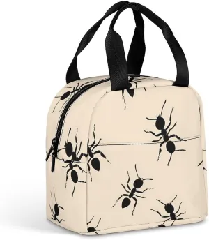 Black Ants Lunch Box Bag Tote for Women Men Insulated Lunchbox Containers Work Picnic Travel