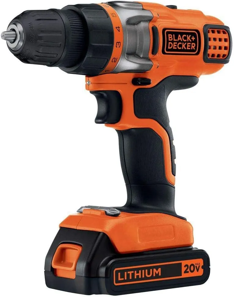 BLACK DECKER 20V MAX Cordless Drill Driver with Battery and Charger, LED Work Light (LDX220C