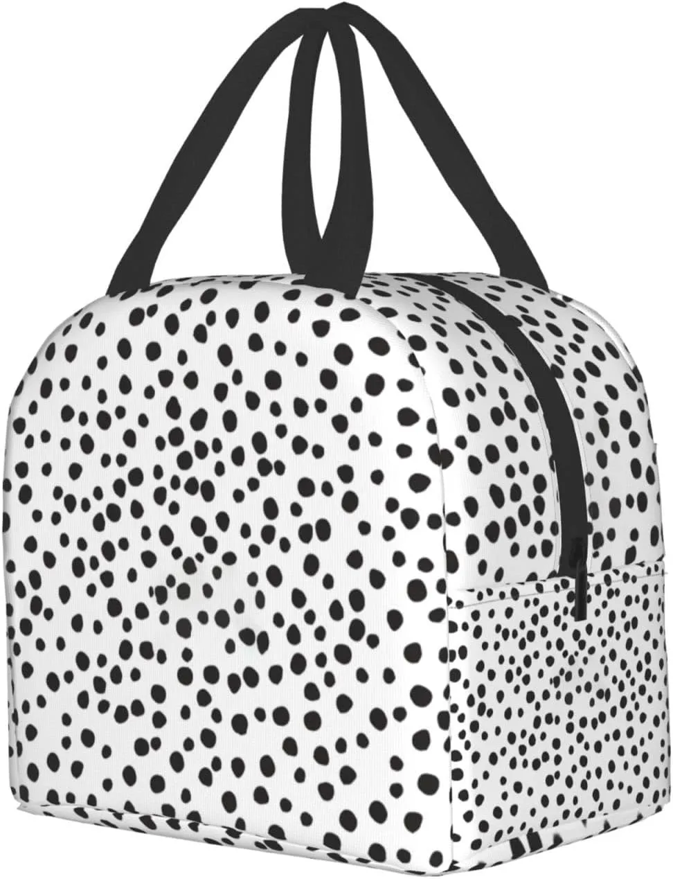 Black Polka Dots Lunch Box Insulated Lunch Bag for Kids Girls Boys Women men Reusable Lunch Tote Bag for School Work Picnic Travel