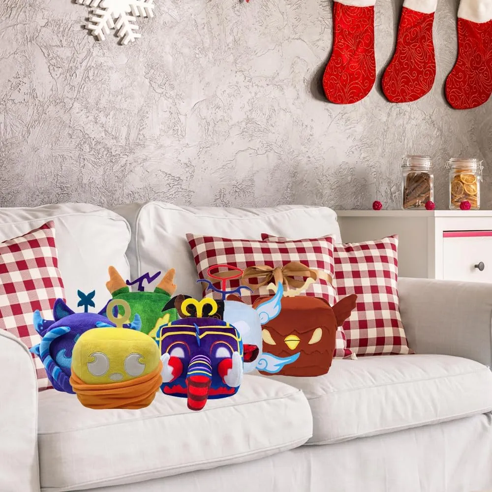 Blox Plush Toy Fruits Plush Toy Stuffed Toys Video Game Pillow for Kids Birthday Xmas Gift (6 PCS)