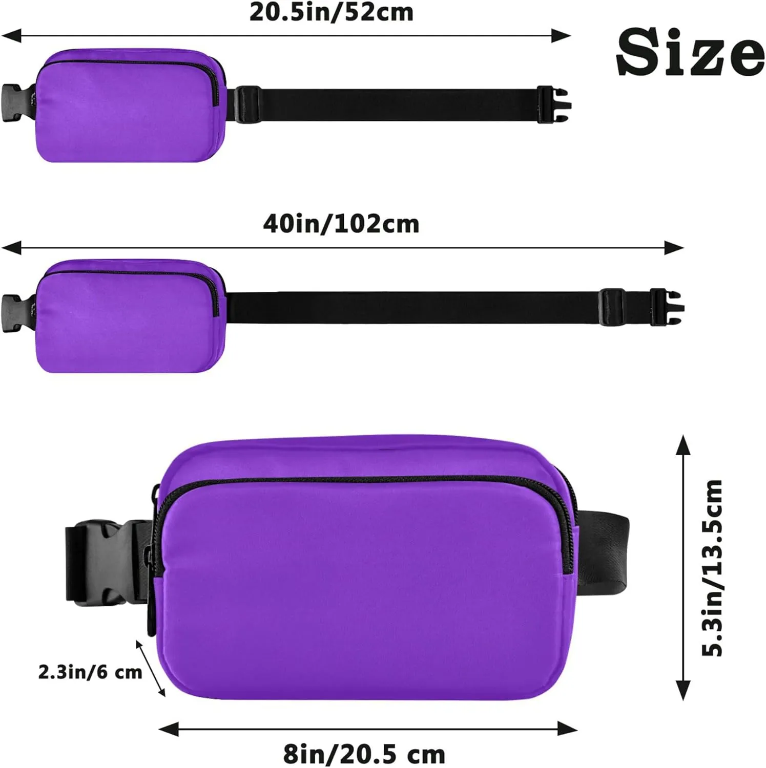 Blue Violet Women Fanny Packs Funny Hip Bag Belt Pouch Waterproof Waist Pack for Women