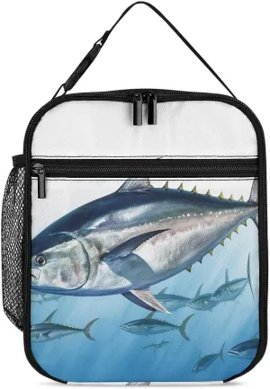 Bluefin Tuna Thunnus Lunch Box Insulated Lunch Bag for Women Men Large Insulated Lunch Box Adult Lunch Box Reusable Lunch Bags Cooler Lunch Box for Work Lunch Tote Bag