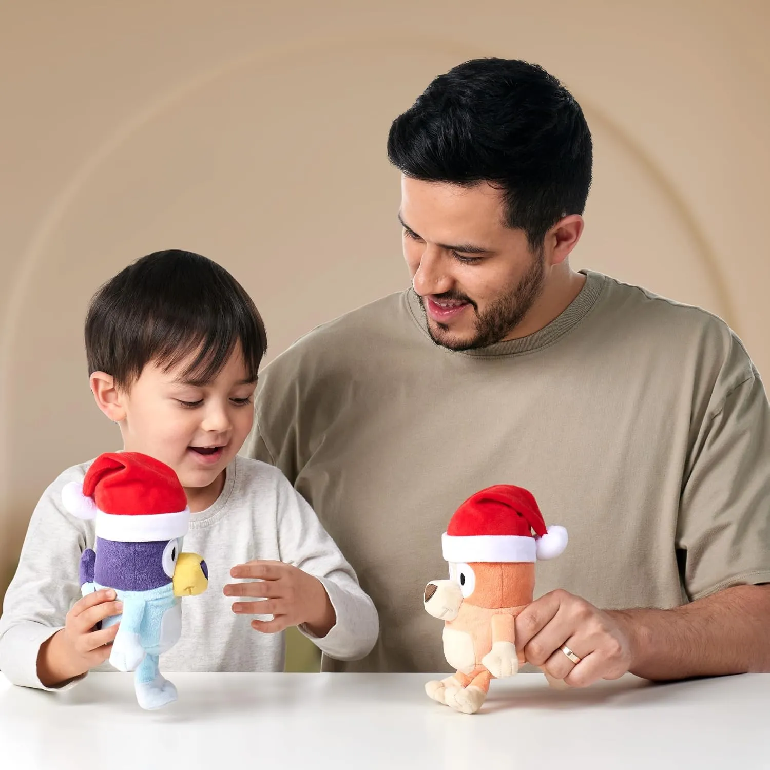 Bluey 7-8" Plush Soft Toy Bundle Includes Festive and Bingo Christmas Holidays Season Plush with Santa Hats