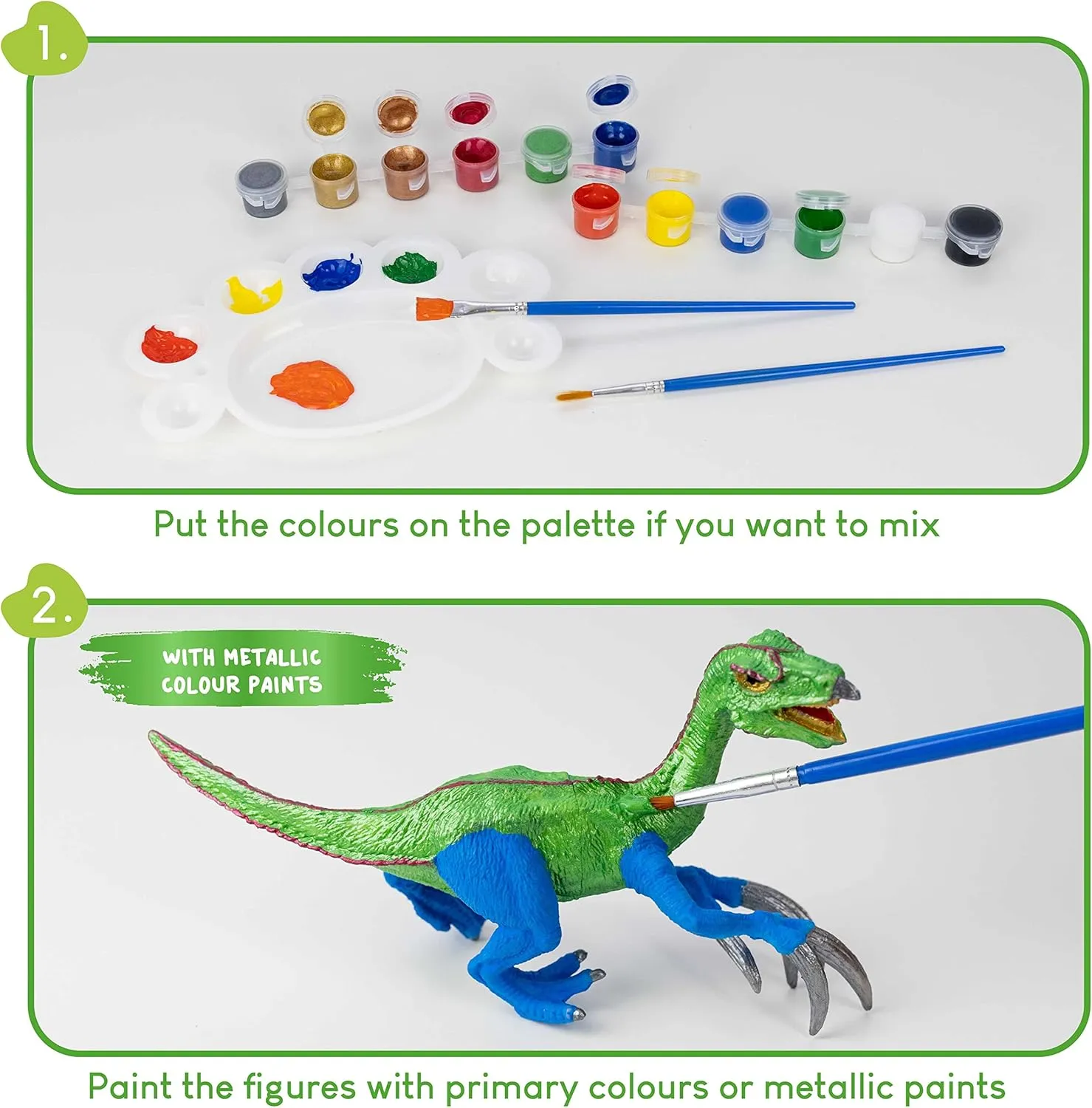 BONNYCO Dinosaur Toys for Kids Painting Kit 16 Figurines Kids Crafts Kits with Glow in The Dark Toys & Gifts for Boys 3 4 5 6 7 8 9 10 Years Old | Dinosaur Gifts Arts and Crafts Birthday Christmas