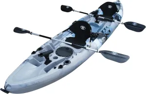 Brooklyn 12.5 Tandem 12 feet 8 inch Kayak W/Padded Seats, Paddles Included 2-3 Person Angler Kayak
