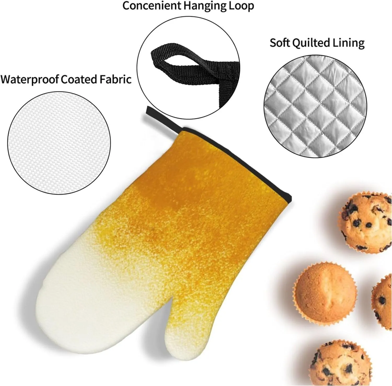 Cabbage Oven Mitts and Pot Holders Sets of 4 Heat Resistant with Inner Cotton Layer