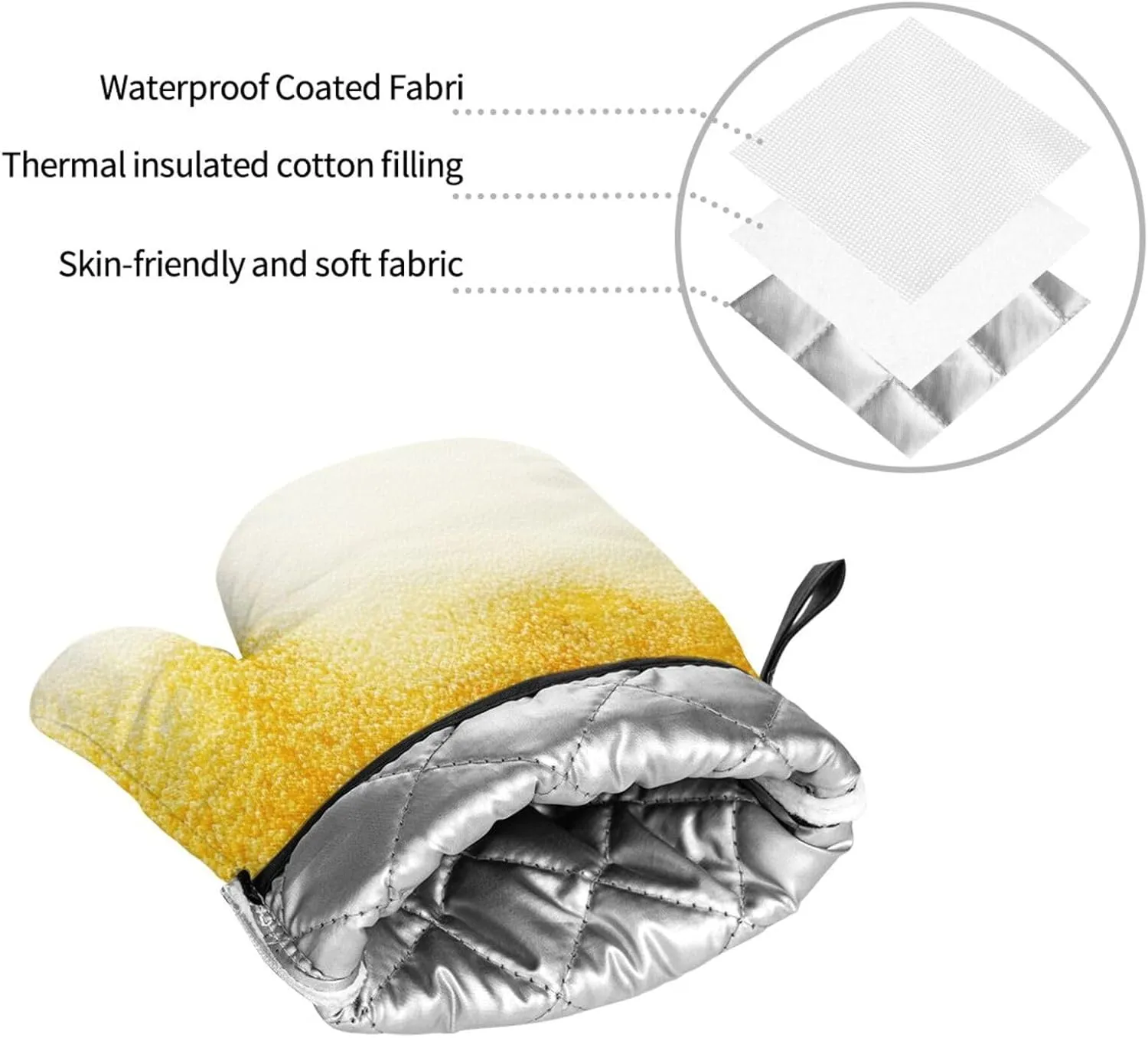 Cabbage Oven Mitts and Pot Holders Sets of 4 Heat Resistant with Inner Cotton Layer