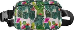Cactus Plants Flowers Womens Fanny Pack Waterproof Everywhere Belt Bag Bright Colored Crossbody Waist Bag