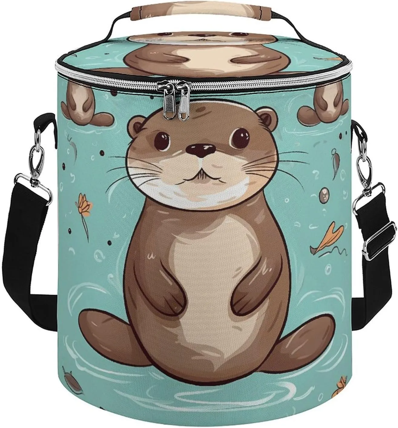 Camping Cooler Bag, Cartoon Cute Otter Print Portable Ice Pack Outdoor Cooler Bag Picnic Cooler Bag Foldable Cooler Bag, style