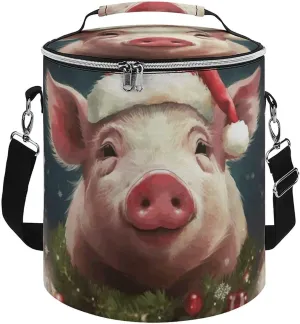 Camping Cooler Bag, Christmas Pig Print Portable Ice Pack Outdoor Cooler Bag Picnic Cooler Bag Foldable Cooler Bag, style