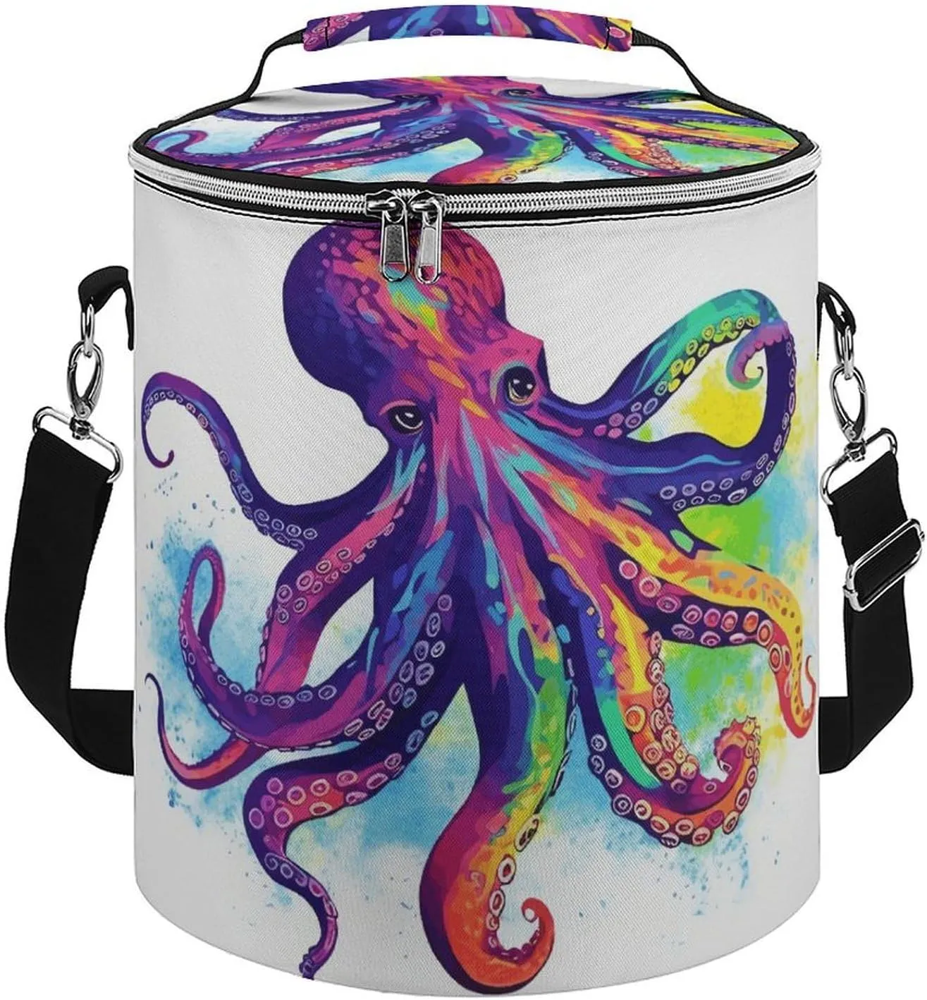 Camping Cooler Bag, Colorful Octopus Print Portable Ice Pack Outdoor Cooler Bag Picnic Cooler Bag Foldable Cooler Bag, style