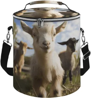 Camping Cooler Bag, Cute Goat Print Portable Ice Pack Outdoor Cooler Bag Picnic Cooler Bag Foldable Cooler Bag, style