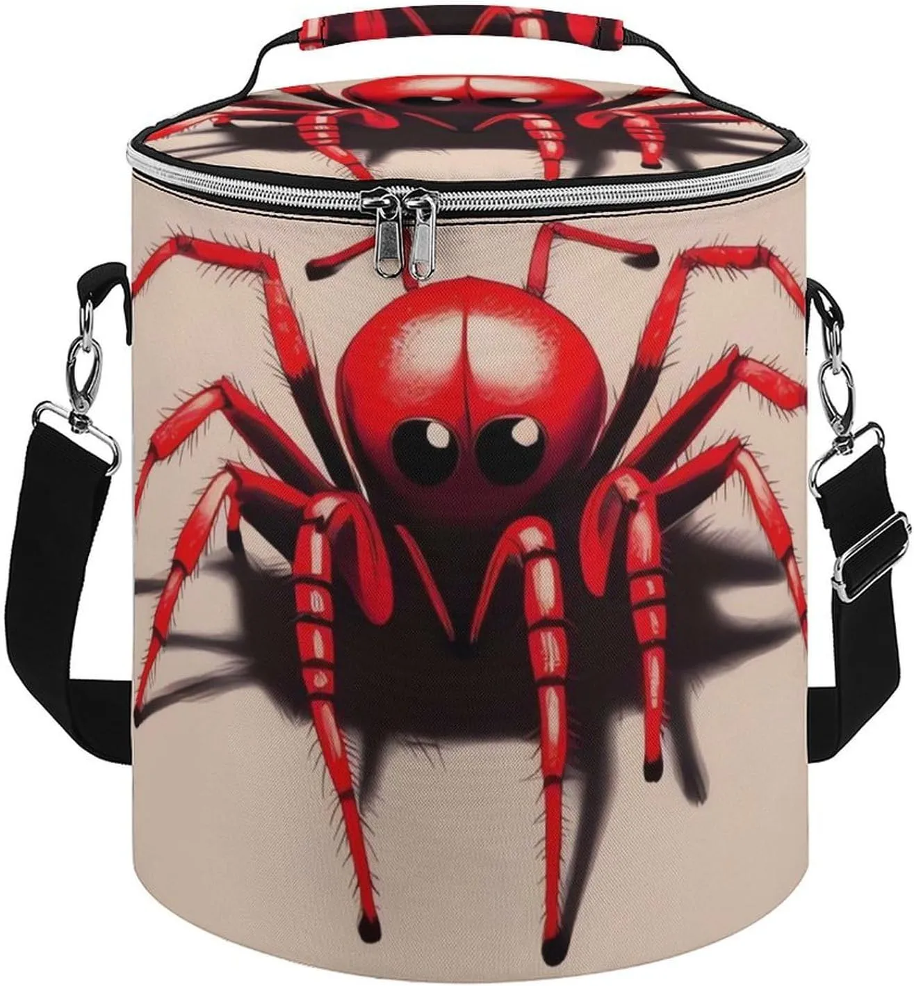 Camping Cooler Bag, Cute Little Red Spider Print Portable Ice Pack Outdoor Cooler Bag Picnic Cooler Bag Foldable Cooler Bag, style