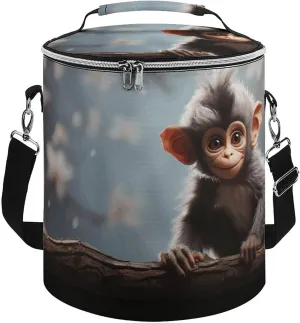 Camping Cooler Bag, Cute Monkey Print Portable Ice Pack Outdoor Cooler Bag Picnic Cooler Bag Foldable Cooler Bag, style
