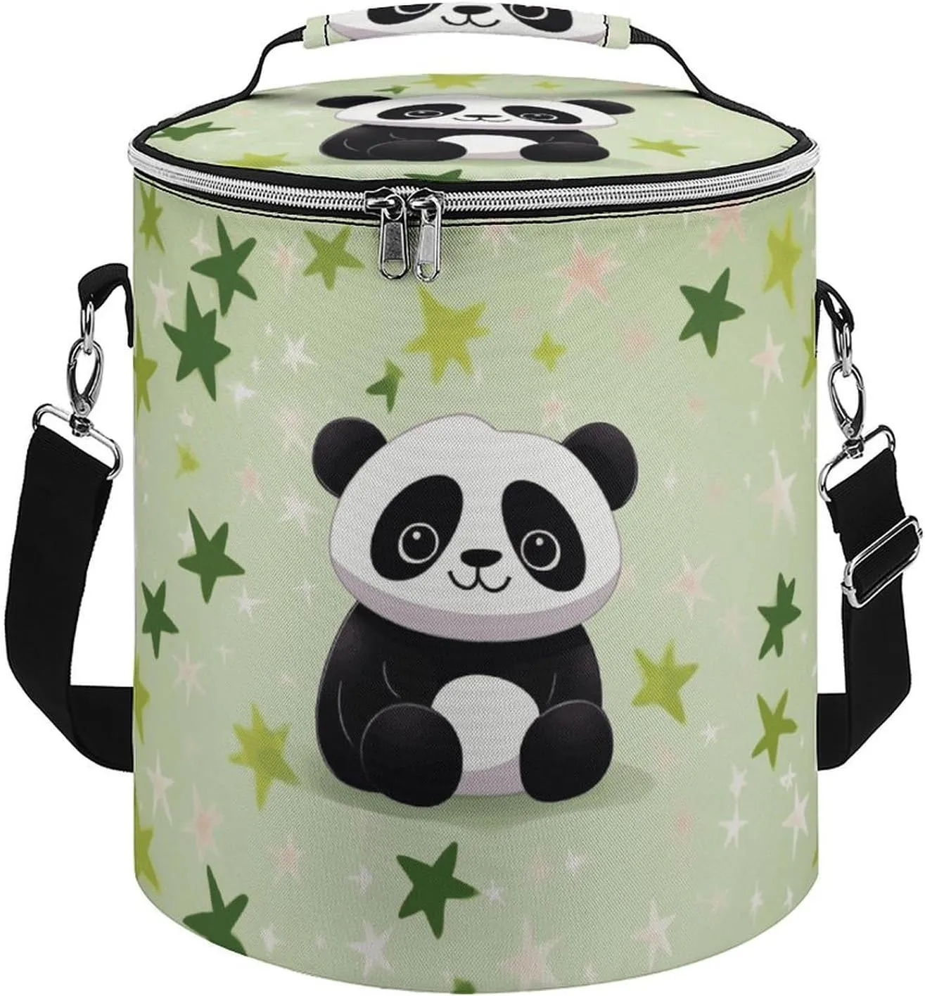 Camping Cooler Bag, Cute Panda and Star Print Portable Ice Pack Outdoor Cooler Bag Picnic Cooler Bag Foldable Cooler Bag, style