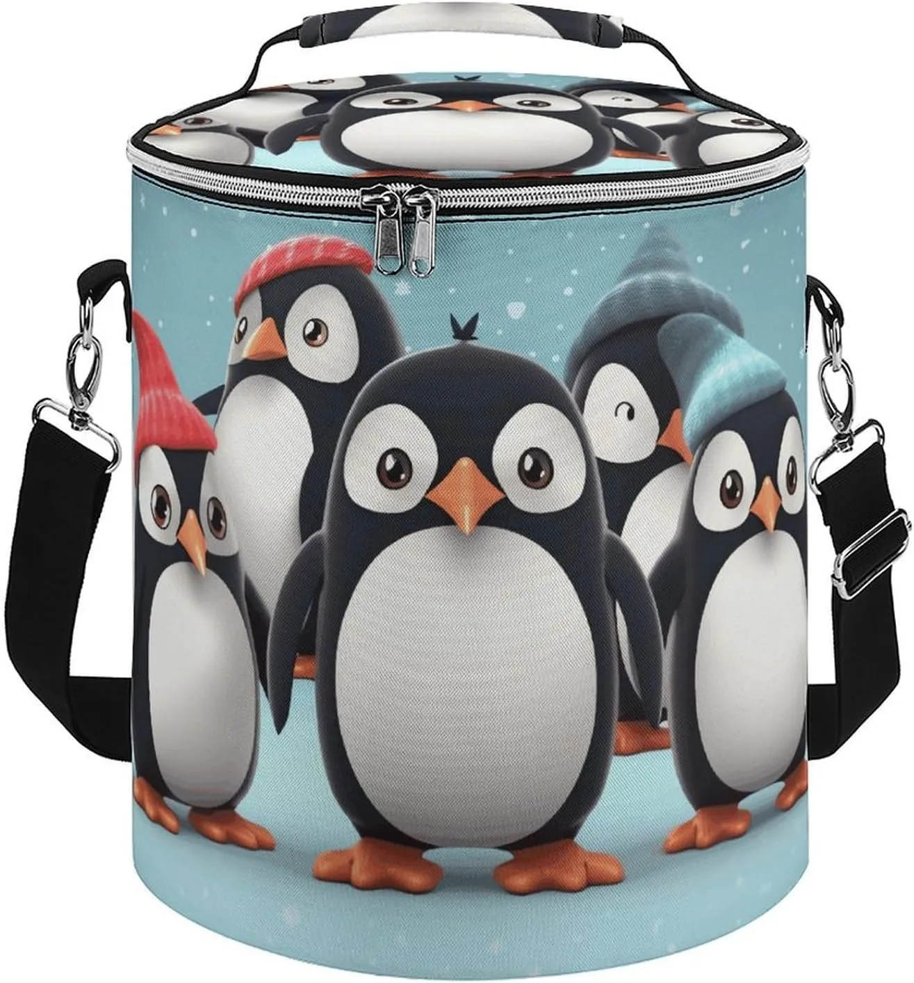 Camping Cooler Bag, Cute Penguins Print Portable Ice Pack Outdoor Cooler Bag Picnic Cooler Bag Foldable Cooler Bag, style