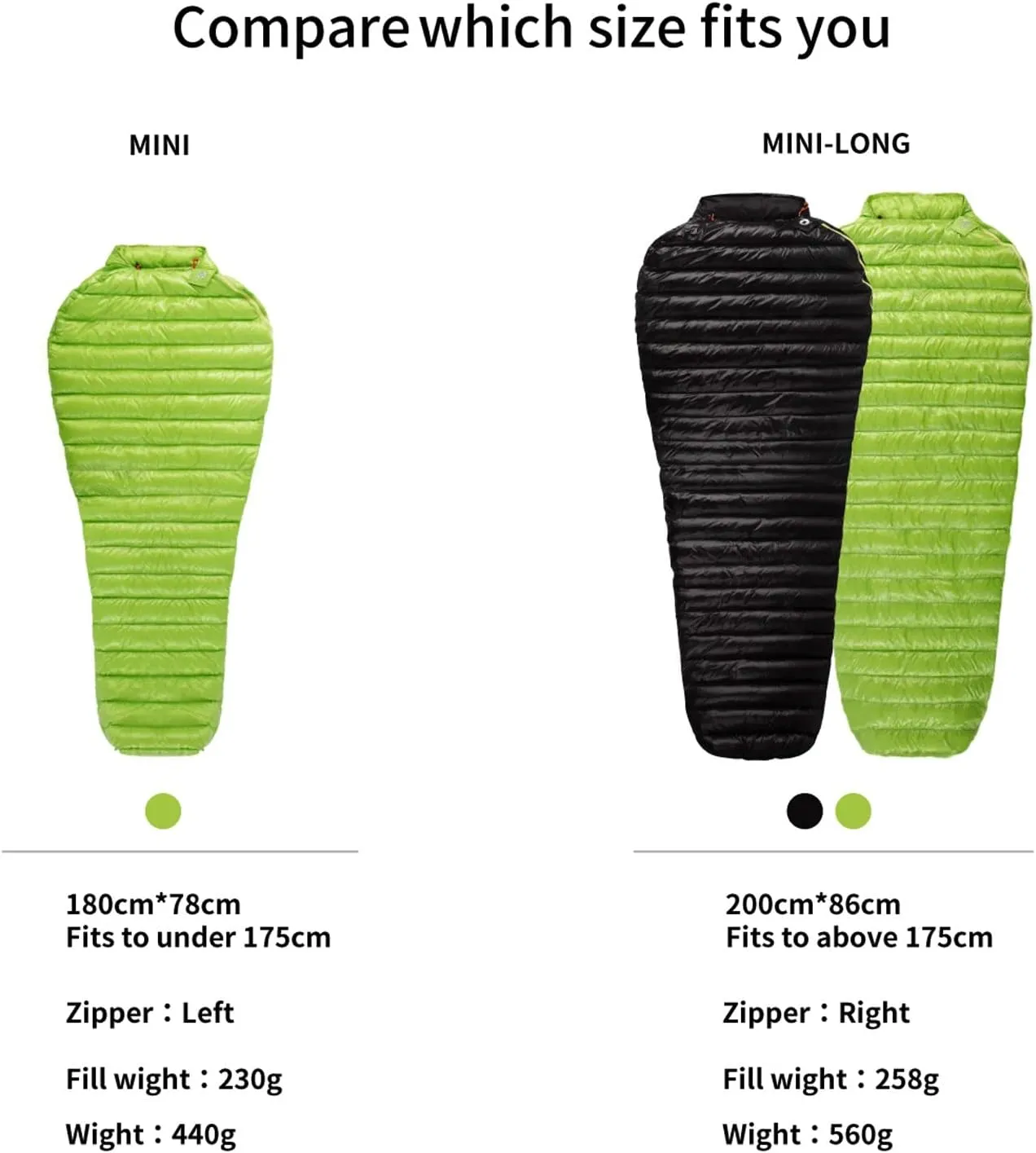 Camping Sleeping Bag,6 Degree 800fp Goose Down Sleeping Bag Ultralight Outdoor Camping and Hiking Sleeping Bag for Men & Women (Color : Mini Green)