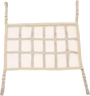 Car Ceiling Cargo Net Organizer, SUV Roof Camping Storage Bag, Interior Cargo Net Pocket, Mesh Storage Pouch for Travel Accessory Beige