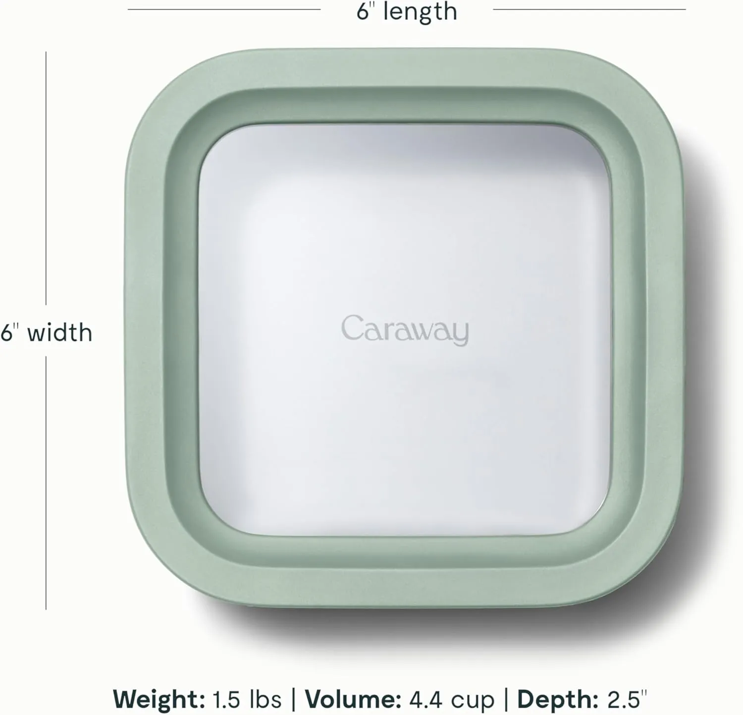 Caraway Glass Food Storage, 4.4 Cup Glass Container - Ceramic Coated - Easy to Store, Non Toxic, Non Stick Lunch Box Container with Glass Lids. Dishwasher, Oven, & Microwave Safe - Mist
