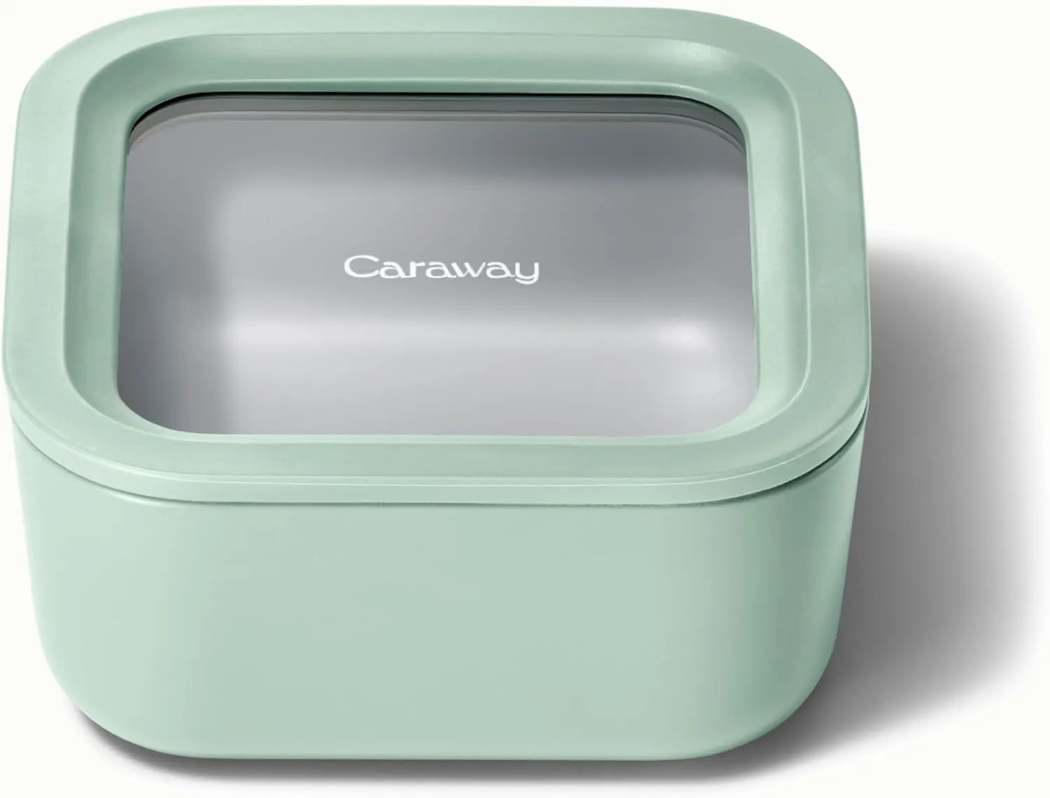 Caraway Glass Food Storage, 4.4 Cup Glass Container - Ceramic Coated - Easy to Store, Non Toxic, Non Stick Lunch Box Container with Glass Lids. Dishwasher, Oven, & Microwave Safe - Mist