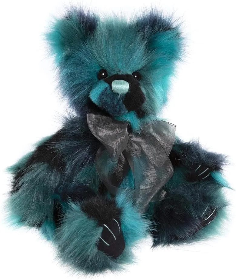 Charlie Bears 2024 Filigree Plush Green Teddy Bear 33cm Tall Collectable with Bow