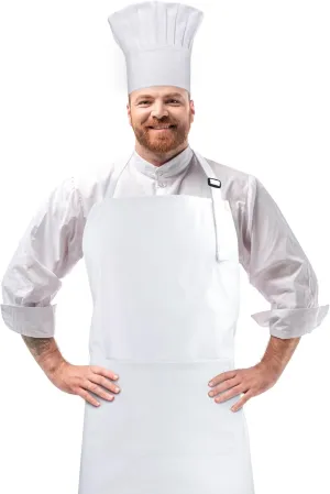Chef Apron and Hat set, 2 Pockets Adjustable Cotton Kitchen Cooking Bib Apron, Baker Costume for Men Women