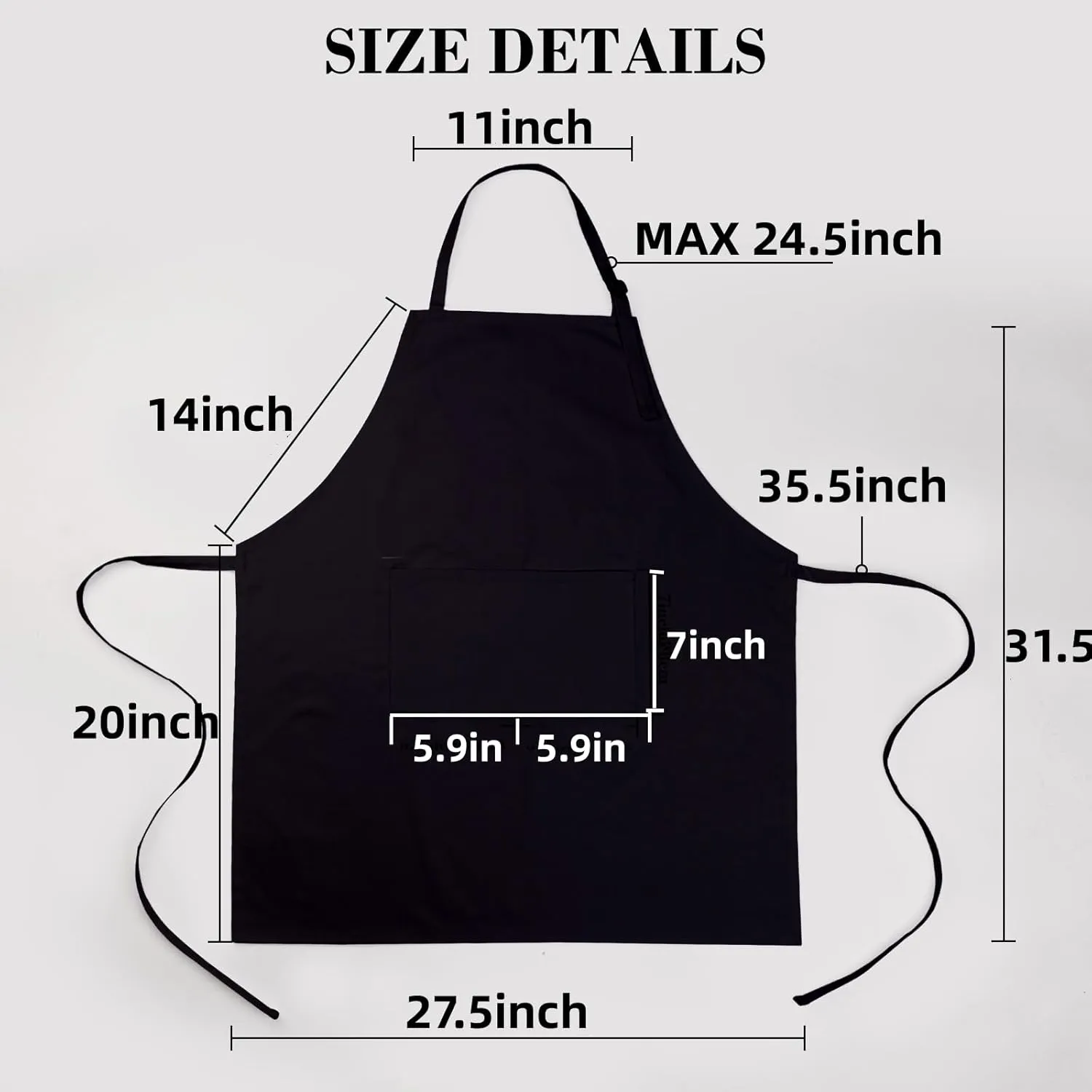 Chef Apron and Hat set, 2 Pockets Adjustable Cotton Kitchen Cooking Bib Apron, Baker Costume for Men Women