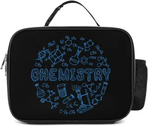 Chemical Experimental Equation Reusable Lunch Bento Box Insulated Portable Handbags for Office Work Picnic for Adult