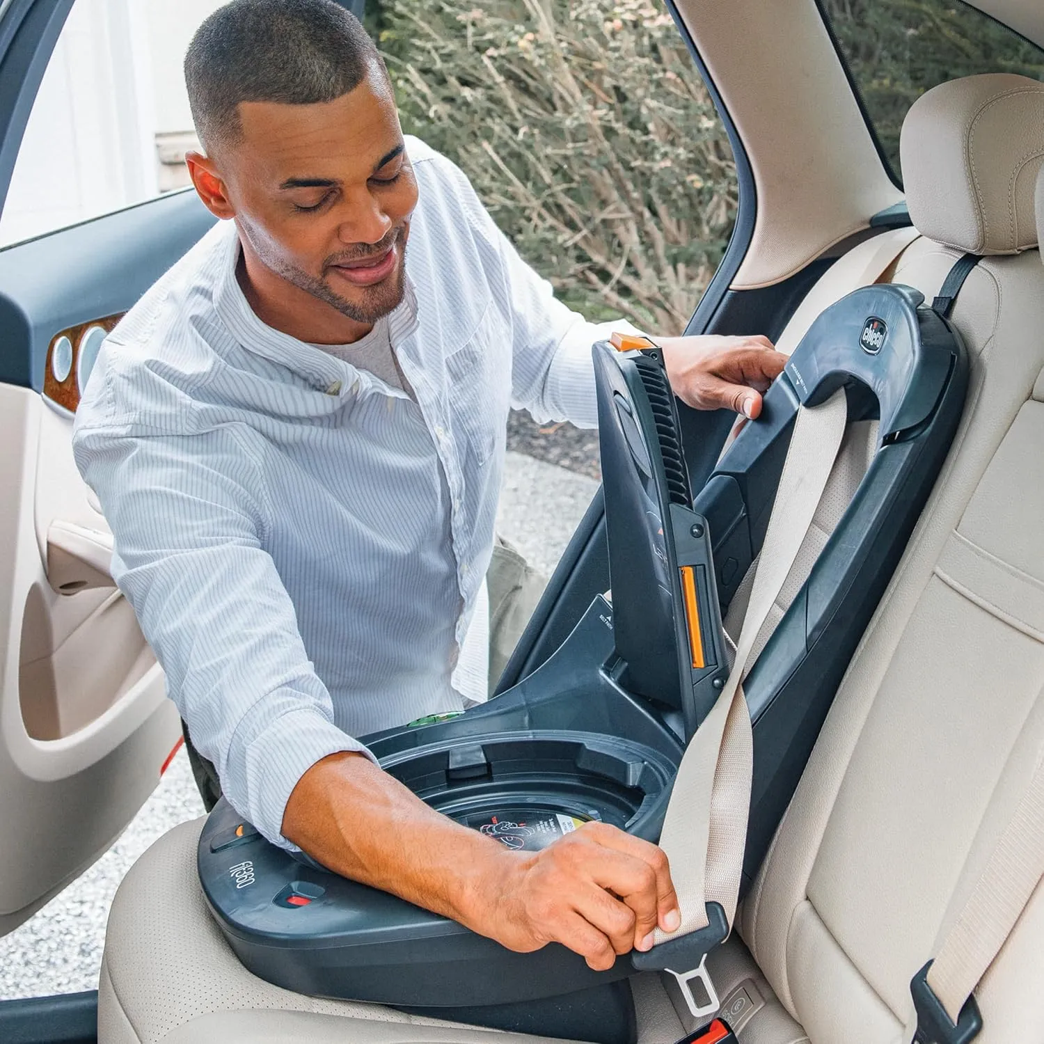 Chicco Fit360 ClearTex Rotating Convertible Car Seat with 360 Degree Rotation for Rear-Facing and Forward-Facing Usage, LeverLock Self-Tensioning Lock System | Slate/Grey
