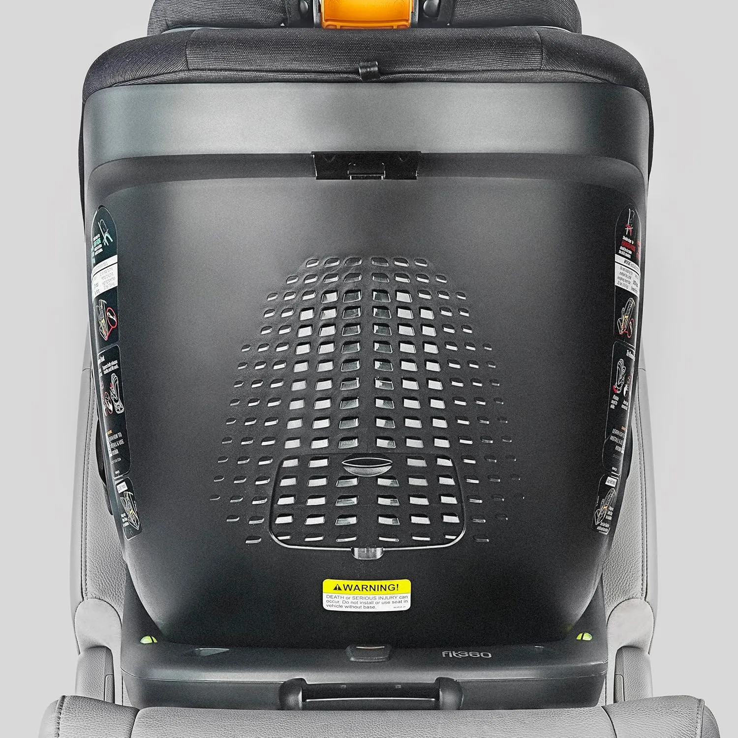 Chicco Fit360 ClearTex Rotating Convertible Car Seat with 360 Degree Rotation for Rear-Facing and Forward-Facing Usage, LeverLock Self-Tensioning Lock System | Slate/Grey