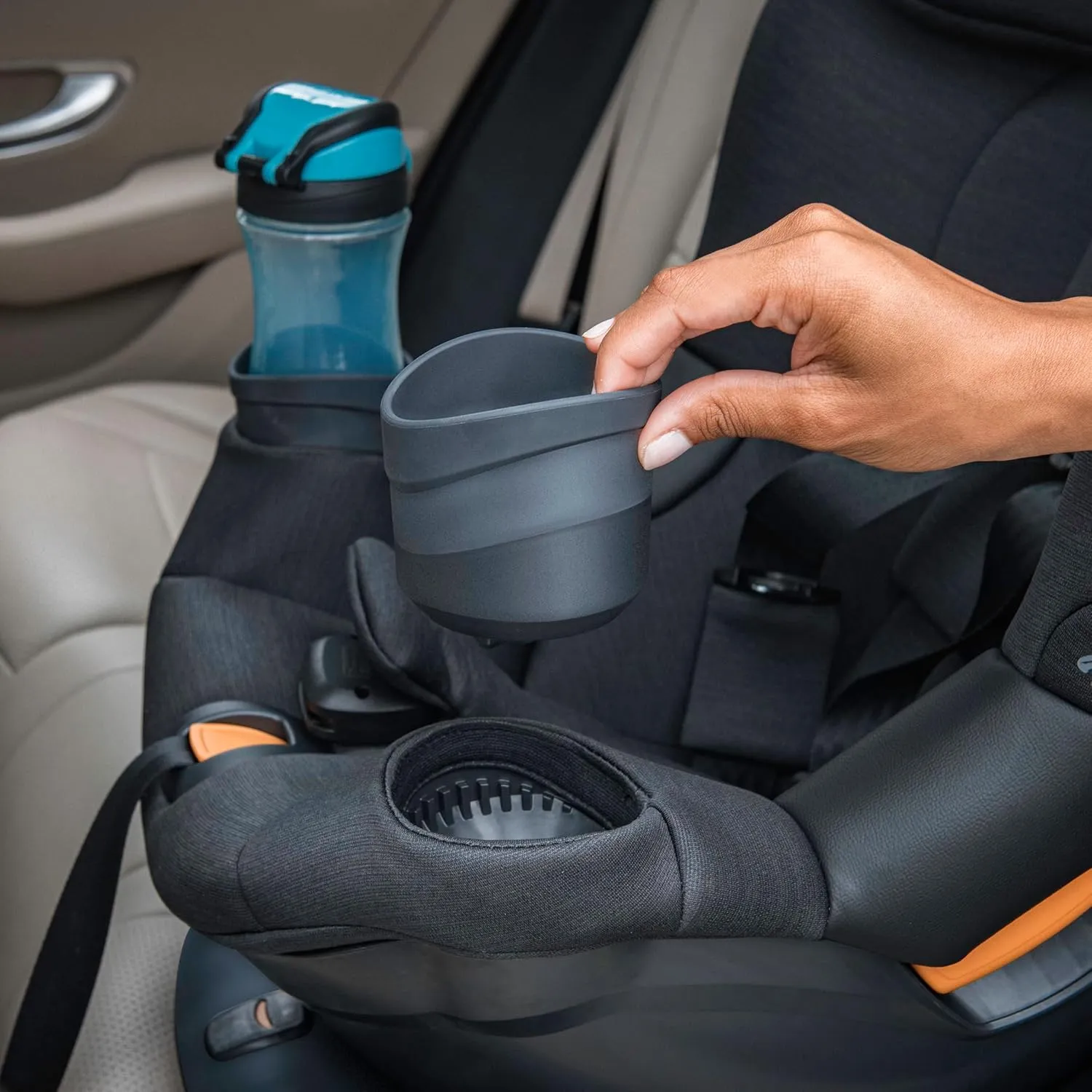 Chicco Fit360 ClearTex Rotating Convertible Car Seat with 360 Degree Rotation for Rear-Facing and Forward-Facing Usage, LeverLock Self-Tensioning Lock System | Slate/Grey