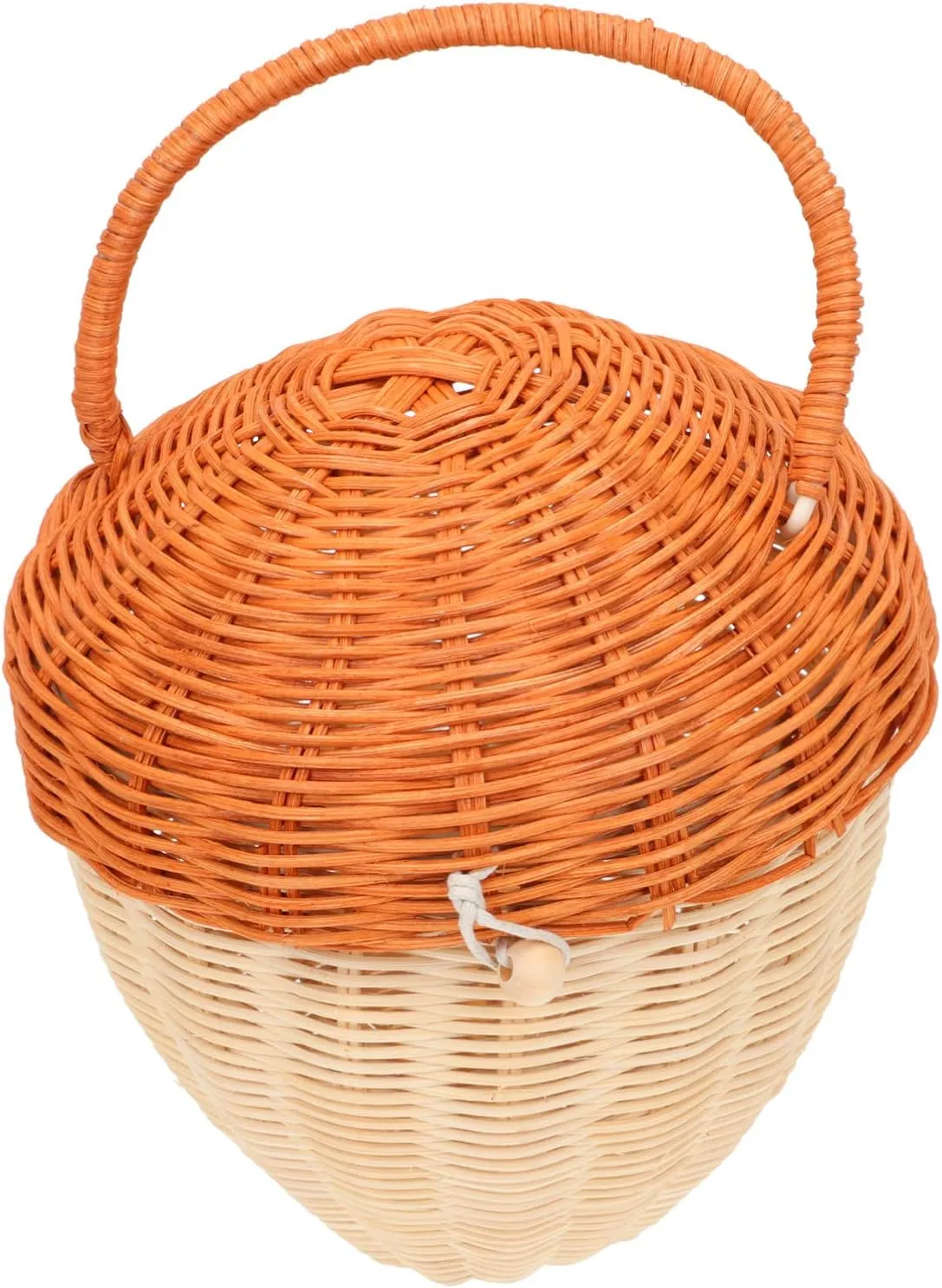 Children Shoulder Bag Rattan Woven Basket Handmade Acorn Shaped Basket Wall Hanging Basket Shoulder Crossbody Basket Bag Photography Props