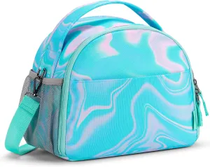 Choco Mocha Teal Lunch Bag for Girls, Insulated Lunch Bag for Middle School Girls, Green Preppy Lunch Box for Teen Girls