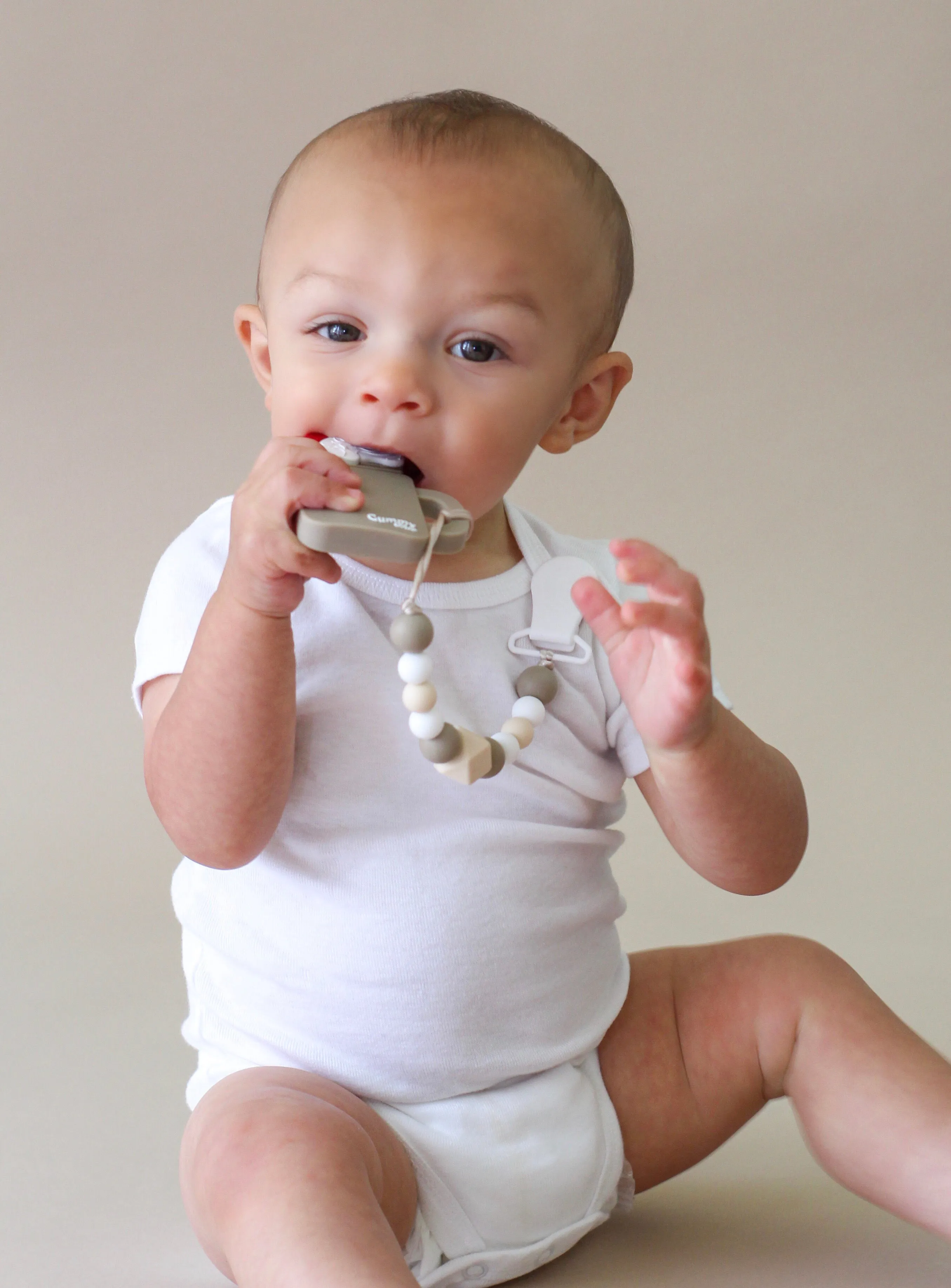 Chocolate Milkshake Teether & Pacifier Clip - Safe & Stimulating Baby Teething Toy