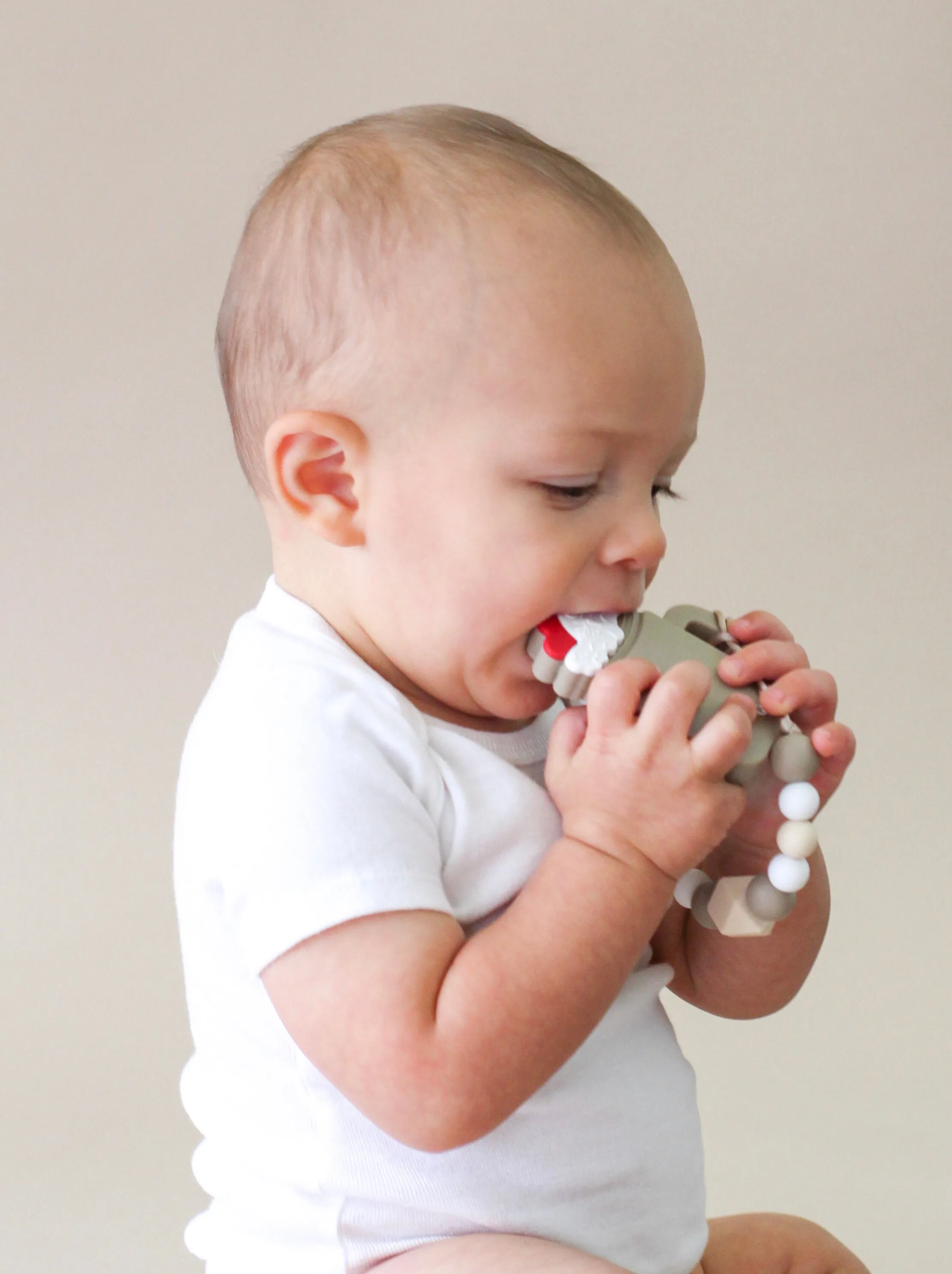 Chocolate Milkshake Teether & Pacifier Clip - Safe & Stimulating Baby Teething Toy